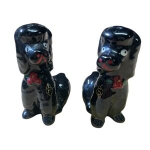 Vintage Black Poodle Salt &Pepper Shaker